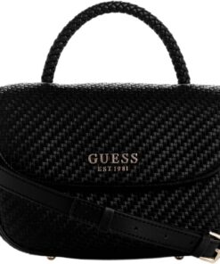 GUESS Mirema Top Handle Flap Bag Black