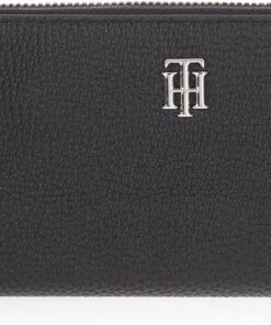 Tommy Hilfiger Damen, Polyurethan, TH Element Reisezubehr-Reisebrieftasche, Schwarz, Einheitsgröße