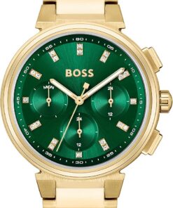 BOSS Multi Zifferblatt Quarz Uhr für Damen Kollektion ONE mit Goldfarben Edelstahlarmband - 1502679