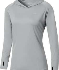 WILLIT Damen Laufshirt UPF 50+ Sonnenschutz Hoodie Sportshirt UV Shirt Langarm Wandern Angeln Outdoor Shirt Schnelltrocknend Leichter Hoodie