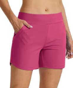WILLIT Badeshorts Damen Badehose Schwimmhose Boardshorts Schnell Trocknende Bikini Shorts mit Taschen Innenfutter 5 Zoll