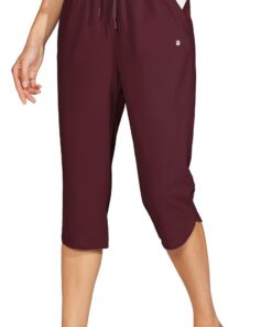 WILLIT Damen Badehose Capris Hosen Badeshorts Schnelltrockner Schwimmen Board Beach Athletic Capris mit Taschen Lightweight UPF 50 + 18“