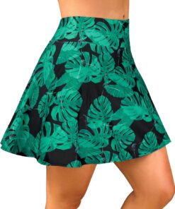 SHEKINI High Waist Bikinirock Abdominalkontrolle Baderock Damen mit Versteckter Tasche Schwimmrock Badeshorts Damen