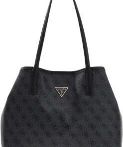 GUESS Shopper Victtoria 2 in 1 Tote Coal Logo dunkelgrau