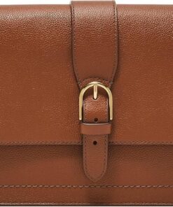 Fossil Damentasche Zoey, rote schwarze kleine Crossbodytasche aus Leder, L: 19,7 cm, B: 3,8 cm, H: 11,4 cm, ZB1937602