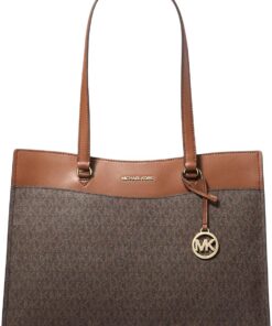 Michael Kors Jet Set Large Signature Logo Tote Bag Brown