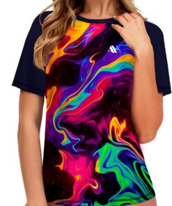 Damen UV Badeshirt Kurzarm Schwimmshirt UPF 50+ Rash Guard Schnelltrocknend Surf Shirt