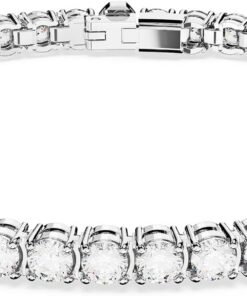 Swarovski Matrix Tennis, Rhodiniertes Armkettchen mit Strahlenden Swarovski Kristallen