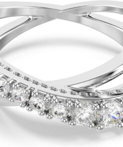 Swarovski Hyperbola Kollektion Ring, Gemischte Schliffe, Weiß, Silberfarbenes Finish