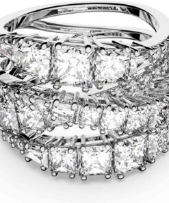 Swarovski Hyperbola Ring, Gemischte Schliffe, Weiß, Rhodiniert