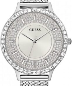 Guess US Damen-Armbanduhr, Silberfarben, Mesh, Analog, 1 Stück