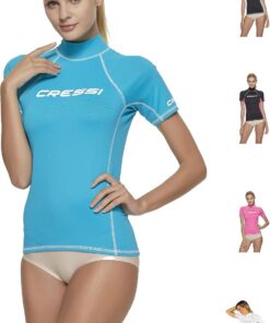 CRESSI Rashguard Kurzarm Herren Damen UV Schutzshirt für Wassersport Schwimmshirt Surfen Tauchen Schnorcheln Badeshirt SPF 40 Sport Shirt Fitness Sommer Funktionskleidung