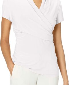 DKNY Damen Kurzärmeliges Oberteil mit Seitlichen Rüschen Hemd (1er Pack)