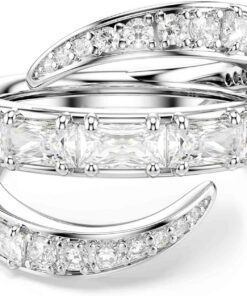 Swarovski Vienna Ring, Mischschliff, Schwan, Weiß, Rhodiniert