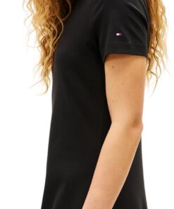 Tommy Hilfiger Damen Interlock F&f Midi Dress Ww0ww50825 Ausgestelltes Kleid (1er Pack)
