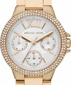 Michael Kors Camille Uhr für Damen, 33mm Quarz-Chronographenwerk mit Edelstahlarmband