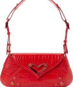 Pinko Damen 520 Shoulder Classic Leder St. Kokosnuss glänzend Tasche, R30b_rot-Block Color