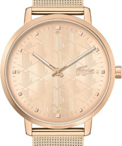 Lacoste Analog Quarzuhr für Damen Kollektion Crocorigin mit Mesh-Edelstahlarmband