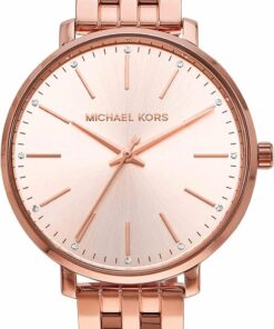 Michael Kors Damen Pyper Uhr, Quarzwerk mit DREI Zeigern, mit Edelstahl- oder Legierungsarmband
