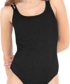 MYLILY Perioden Badeanzug Damen, Mädchen & Teenager Gerippt | Perioden Bademode für Pool, Schwimmbad & Meer | 2-3 Tampons | Auslaufsicher, Geruchsneutral, Oeko-TEX, Vegan