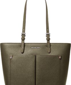 Michael Kors Jet Set Medium Pocket Tote Bag Olive