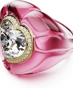 Swarovski Dulcis Kollektion Cocktailring, Herzschliff, Pavé, Herz, Rosa