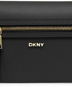 DKNY,WOMEN'S,BRYANT AVE MD FLAP CROSSBODY, BLK/GOLD,1SZ
