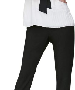 DKNY Damen DKNY Plissierte Ärmellose Bluse mit Krawatte Sleeveless Pleated TOP with TIE Neck (1er Pack)