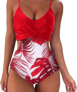 Badeanzug Damen Bauchweg Bikini High Waist Push up Bademode Bauchweg Badeanzug Einteiliger Frauen Raffung Mesh High Neck Badeanzüge Strandmod Mädchen One Piece Monokini Schwimmanzug