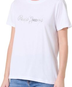 Pepe Jeans Damen W Bright Logo T-Shirt (1er Pack)