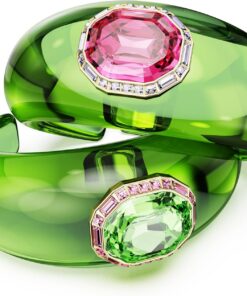Swarovski Dulcis Kollektion Manschetten-Set, Oktagonschliff, Pavé, Mehrfarbig, Goldfarben plattiert