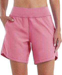 WILLIT Badeshorts Damen Badehose Schwimmen Boardshorts Schnelltrocknend Sommer Bikini Shorts High Waist Trunks UPF50+ UVA Schutz 7" mit Liner Taschen