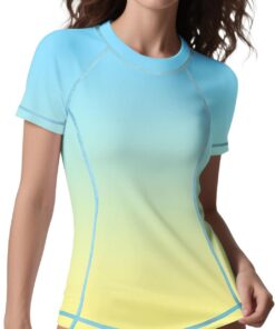 ANGEL CITIZ UV Shirt Damen Kurzarm Schwimmshirt UPF 50+ Rashguard Women Badebekleidung für Damen Surf Badeshirt S-XXL