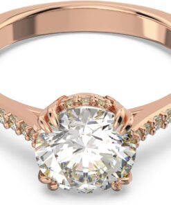 Swarovski Stilla Kollektion Cocktailring, Rundschliff, Pavé, Weiß