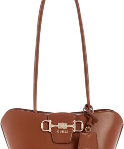 GUESS Schultertasche Janie Shoulder Satchel Bag Cognac braun