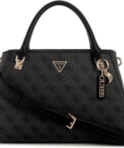 GUESS Noelle II Luxury Satchel Coal Logo
