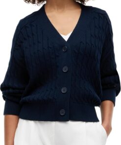 Tommy Hilfiger Damen Mid Gg Cable V-nk Ls Cardi Ww0ww50078 Weitere Pullover (1er Pack)