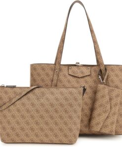 GUESS Eco Brenton Tote Latte Logo
