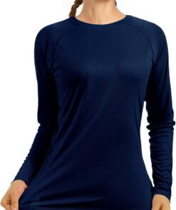 UV Shirt Damen Langarm mit UPF 50+ Sonnenschutz, Atmungsaktives Rashguard Schwimmshirt & Schnelltrocknendes Sport Funktionsshirt