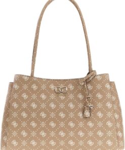 Guess Emelie Handtasche Damen – Schultertasche aus Kunstleder Beige, Shopper Tasche mit großzügigem Stauraum, 43 x 30 x 10 cm, GP992822-BEBISCOL