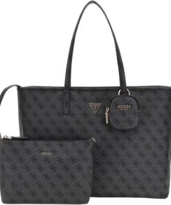 GUESS Power Play Large Tech Tote Coal Logo