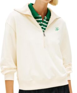 Tommy Hilfiger Damen Th Script Half Zip Terry Swtshrt Ww0ww49470 Sweatshirt mit halbem Reißverschluss (1er Pack)
