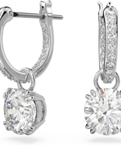 Swarovski Stilla Kollektion Tropfenohrringe, Rundschliff, Weiß