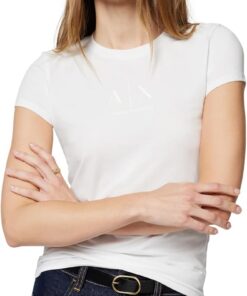 Armani Exchange Damen Short Sleeve Tone On Tone Logo T-Shirt (1er Pack)