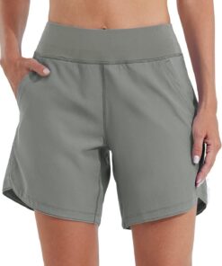 WILLIT Badeshorts Damen Badehose Schwimmen Boardshorts Schnelltrocknend Sommer Bikini Shorts High Waist Trunks UPF50+ UVA Schutz 7" mit Liner Taschen
