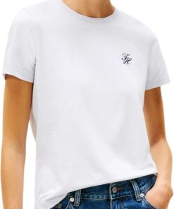Tommy Hilfiger Damen Th Script Reg C-nk Ss Tee Ww0ww47809 S/S T-Shirt (1er Pack)