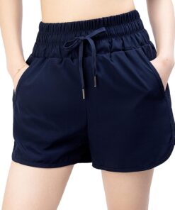 Badeshorts Damen Schnell Trocknend Badehose Damen UV Schutz Schwimmshorts Elastisch Hohe Taille Boardshorts mit Taschen