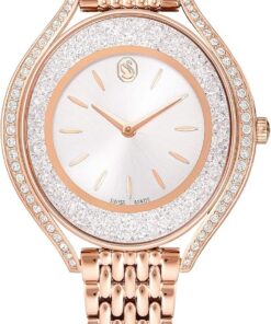 Swarovski Crystalline Aura Uhr, Schweizer Produktion, Metallarmband, Roséfarben, Roségoldfarbenes Finish