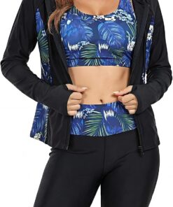 Owntop UV Rashguard Set Damen 4-teilig – Langarm Schwimmshirt mit UV Schutz, Badehose & Bikini Top, Funktionale Swimwear für Strand Schwimmen Wassersport