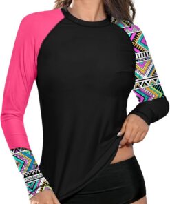 BesserBay UV Shirt Damen Langarm Badeshirt UPF 50+ Rashguard Women Atmungsaktiv Sonnenschutz Schwimmshirt S-XXL